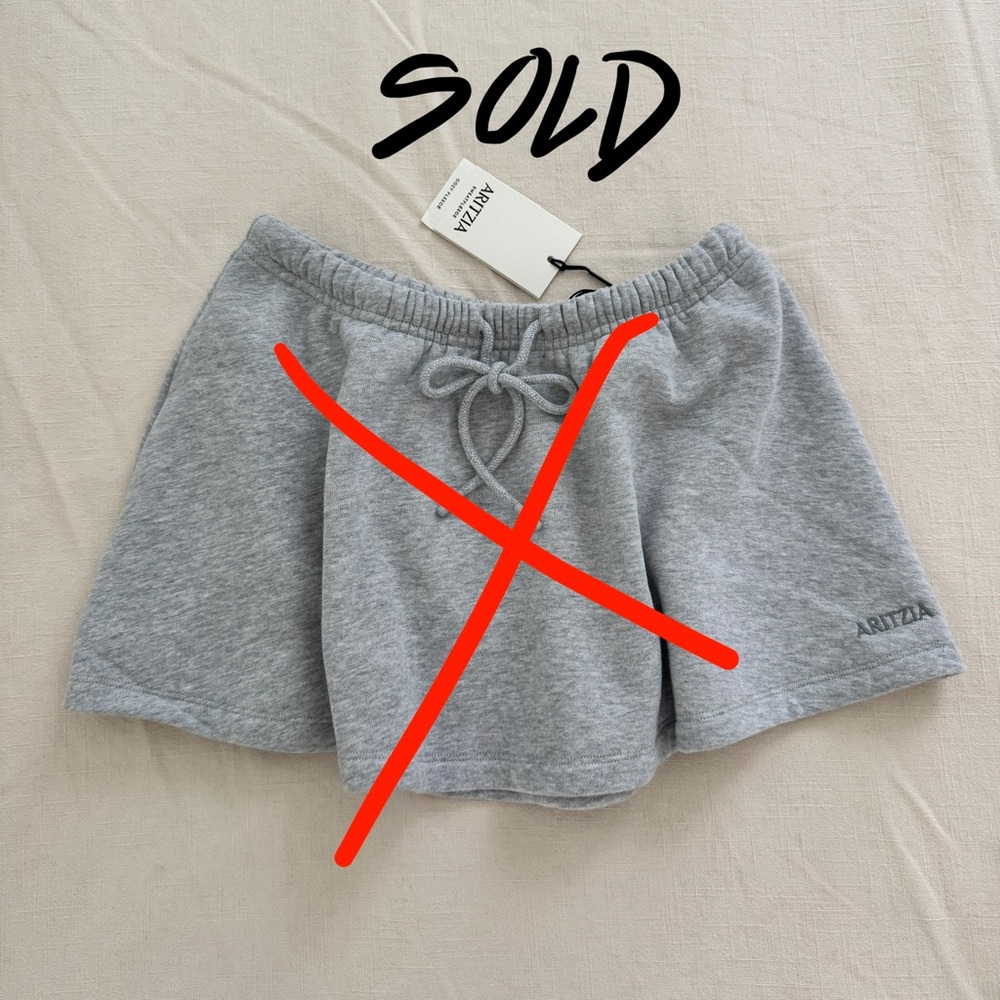 NWT Aritzia Cozy Sweatfleece Mega Skater Skirt - Heather Chrome Grey, Size 2XS